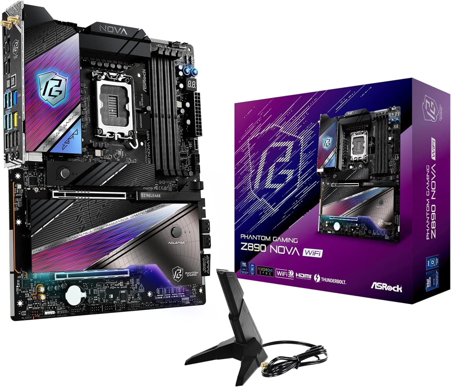 ASRock マザーボード Z890 Nova WiFi Intel CPU Core Ultra (LGA1851) 対応 Z890 チップセット DDR5 ATX マザーボード 【国内正規代理店品】