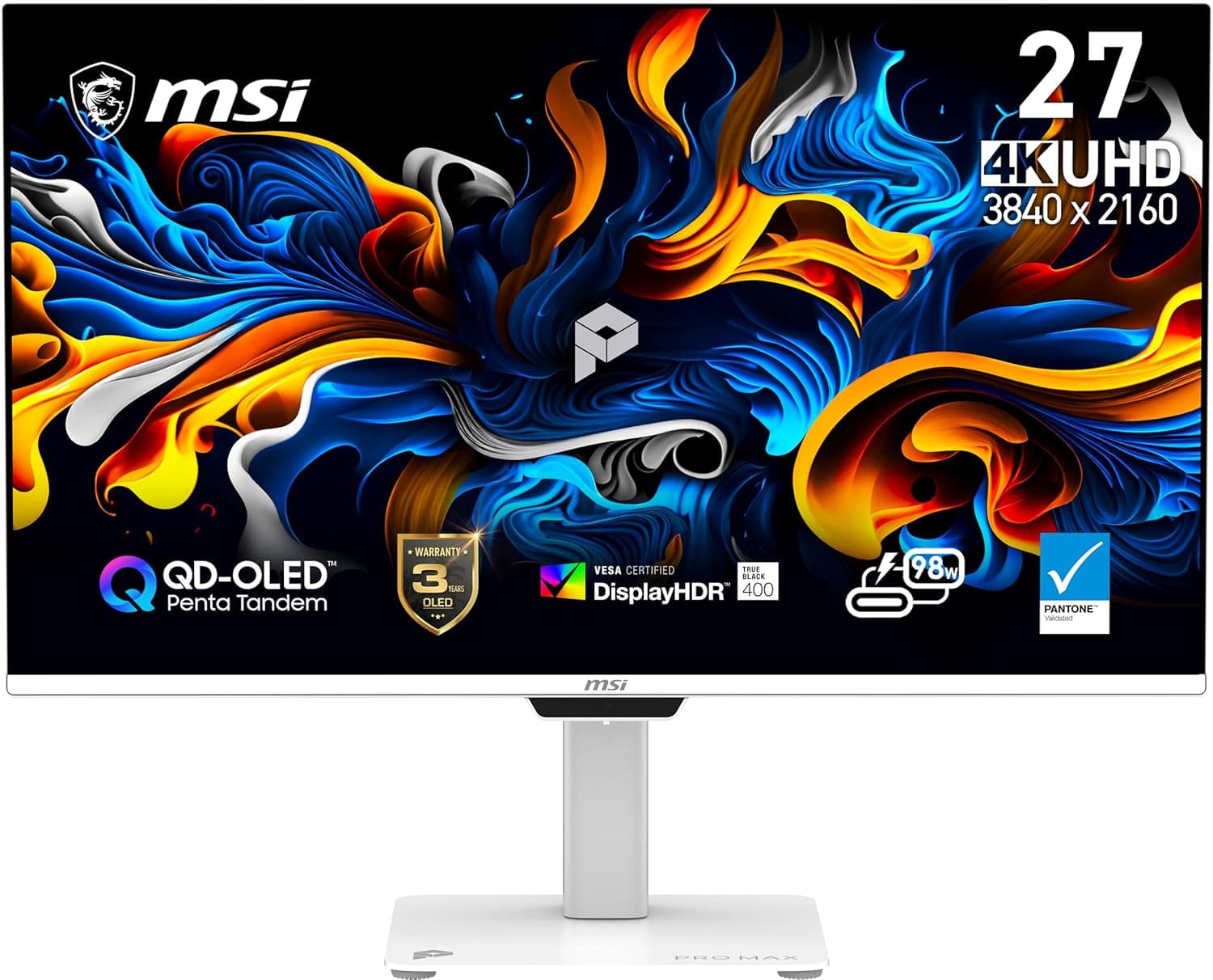 msi PRO MAX 271UPXW12G 27インチ 4K UHD QD-OLED (3840x2160) ハブモニター