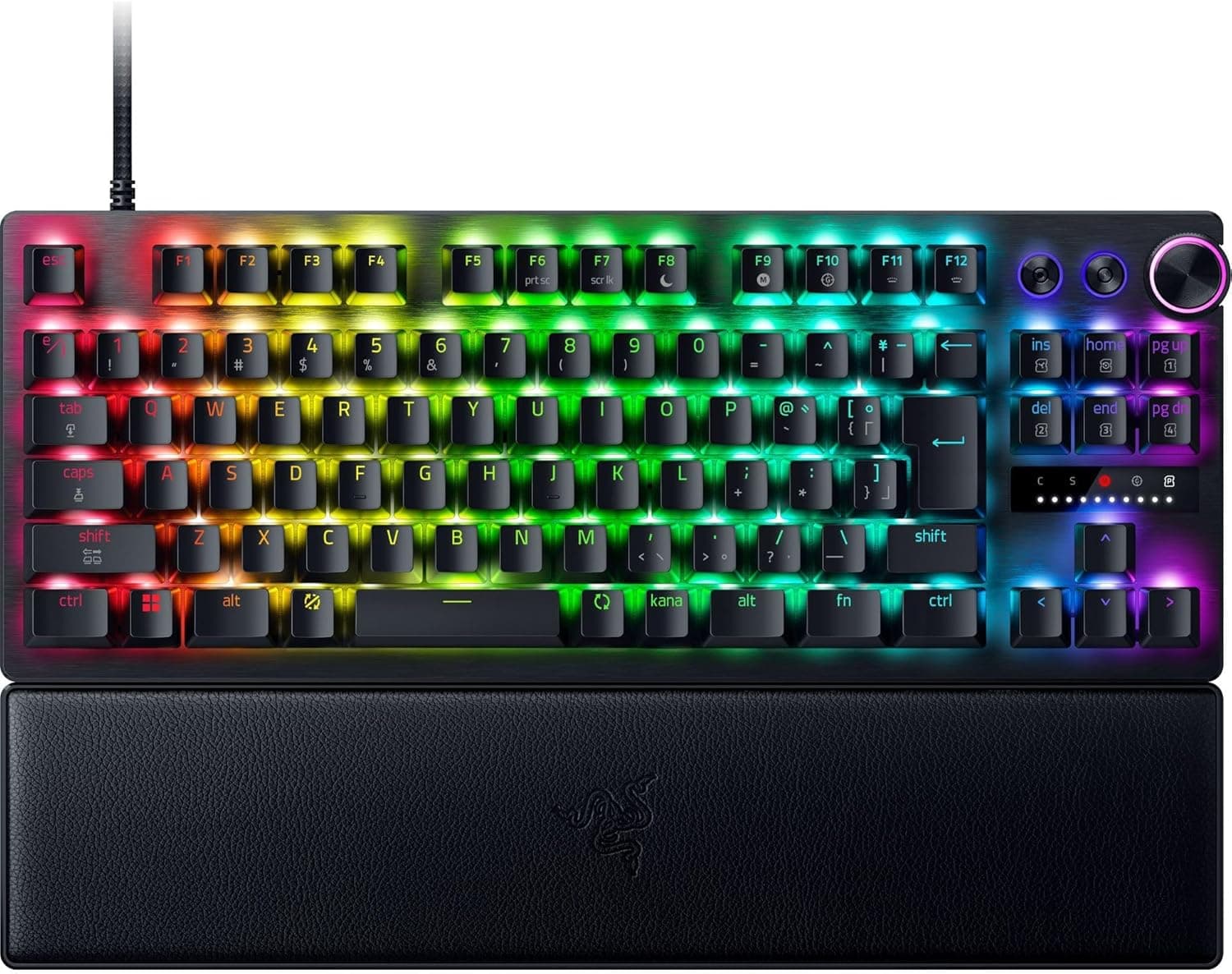 8,000Hz 対応ラピッドトリガー Razer レイザー Huntsman V3 Pro Tenkeyless 8KHz JP調整可能なアクチュエーション搭載のアナログゲーミングキーボードオプティカルスイッチ Snap Tap 高速入力優先機能リストレスト付属日本語配列ハンツマンブイスリープロテンキー