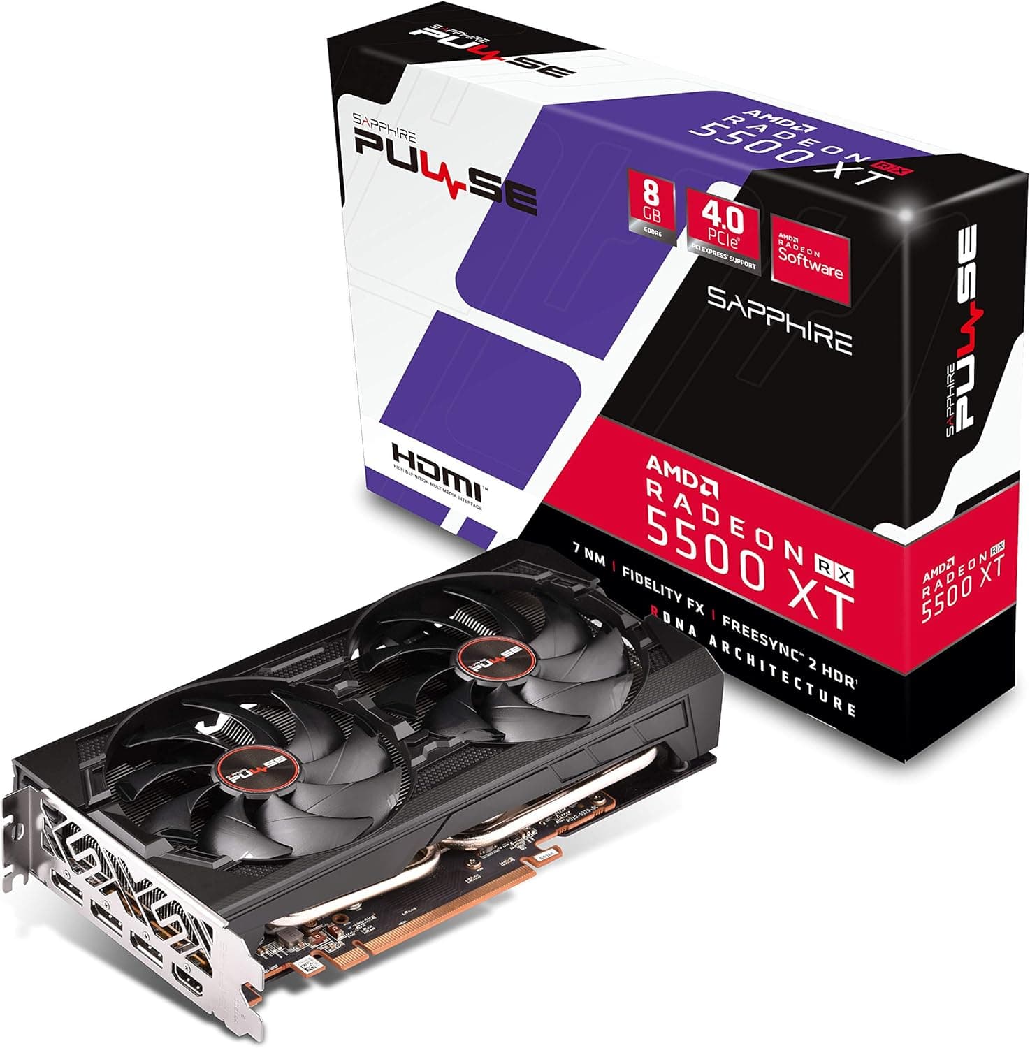 Sapphire 11295-01-20G Radeon PULSE RX 5500 XT 8GB GDDR6 HDMI