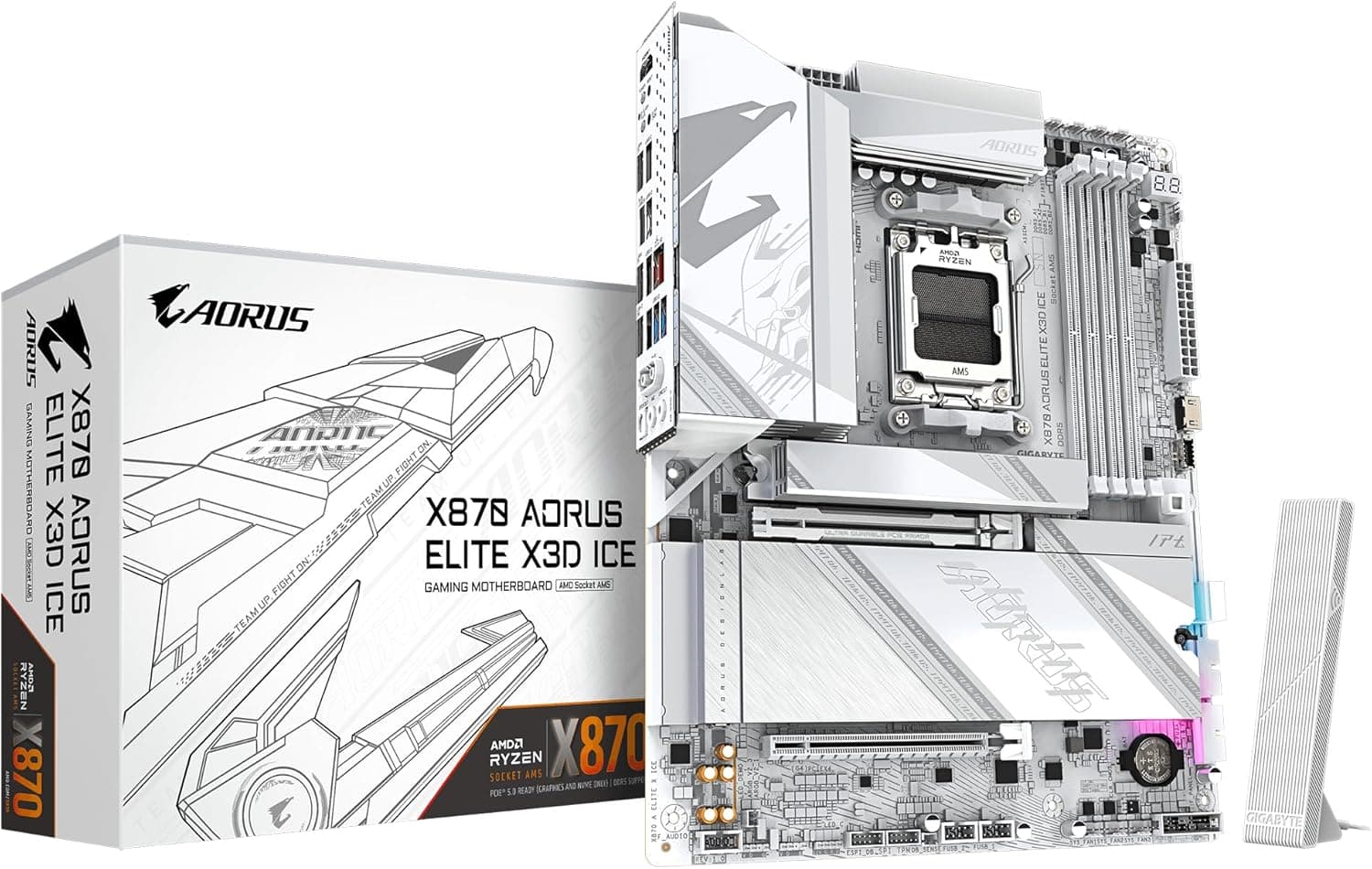 GIGABYTE X870 AORUS ELITE X3D ICE ATXマザーボード ホワイト MB6890