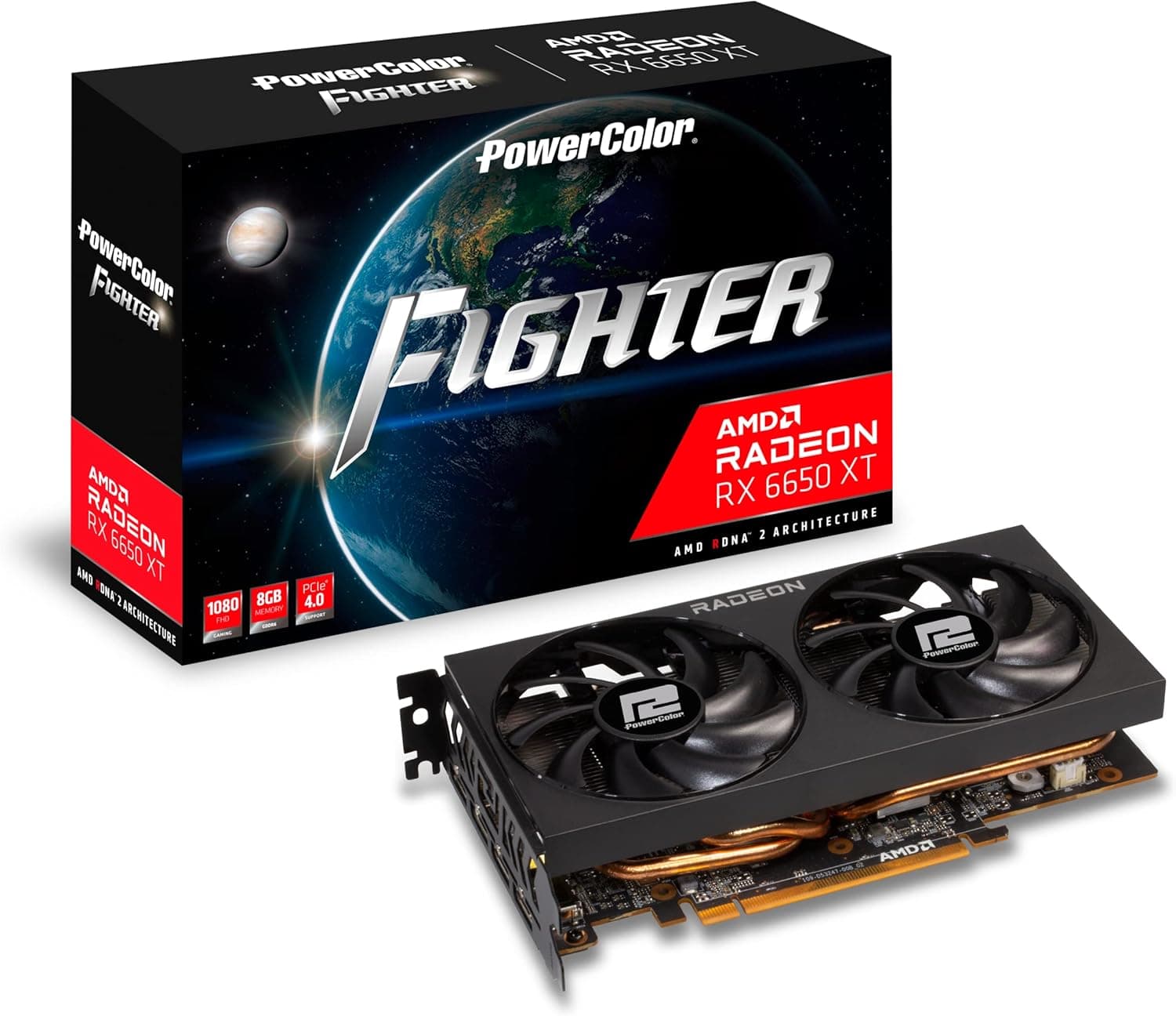 PowerColor Fighter AMD Radeon RX 6650 XT グラフィックスカード 8GB GDDR6メモリ付き