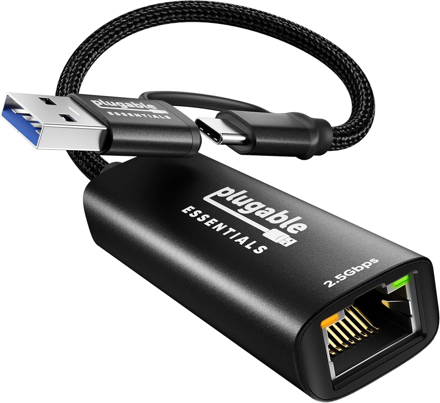 プラグ可能 2.5Gbps USB C - イーサネットアダプター 2イン1 USB-A & USB-C イーサネットアダプター ノートパソコン用