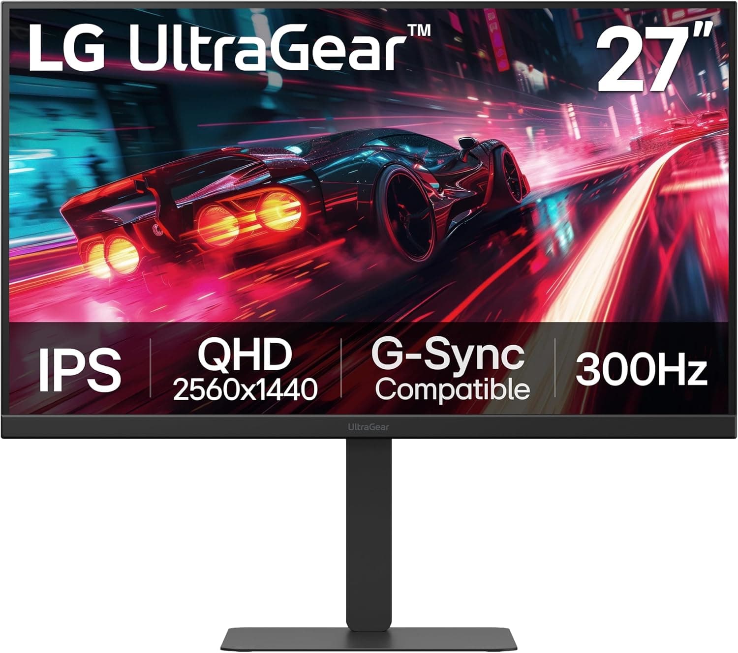 LG 27G640A-B 27インチ ウルトラギア QHD (2560 x 1440) IPS ゲーミングモニター 300Hz 1ms NVIDIA G-Sync AMD FreeSync Premium VESA DisplayHDR 400 HDMI 2.1 USB Type-C チルト
