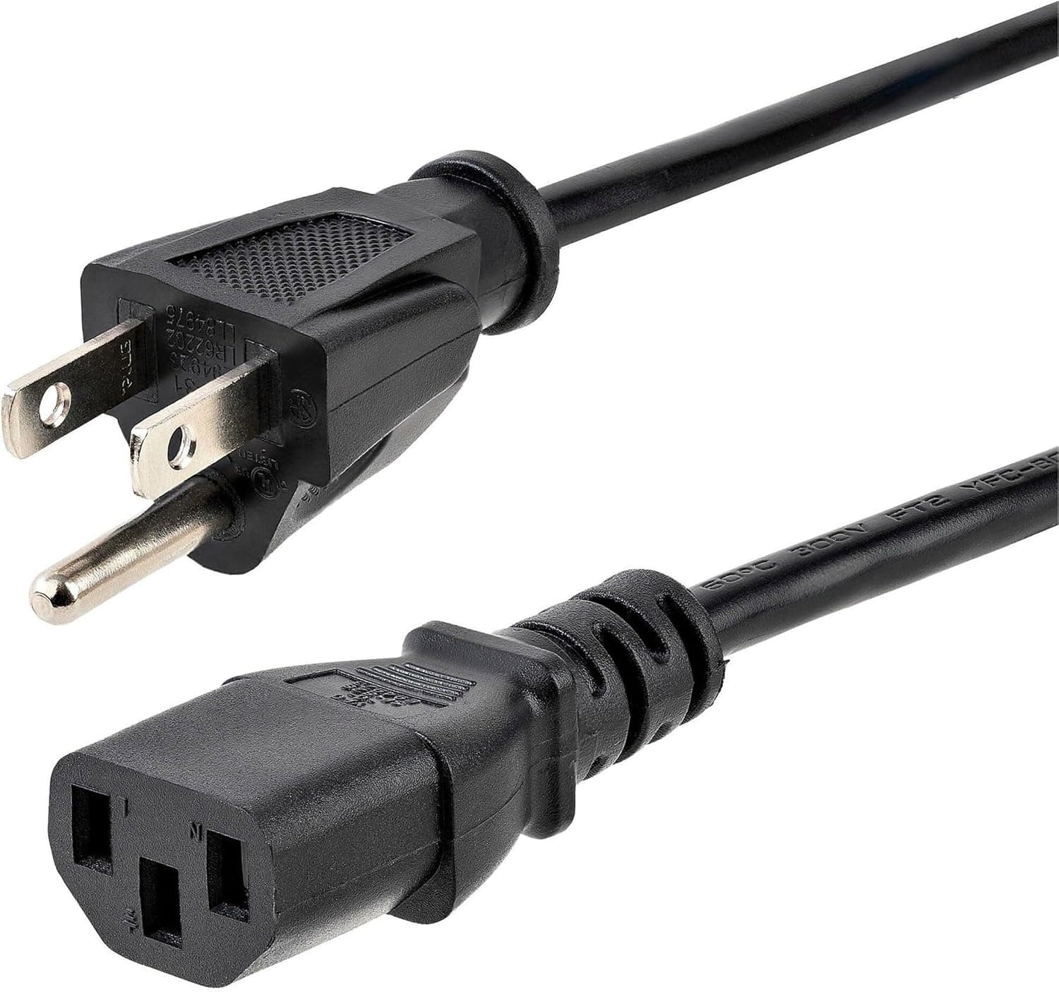 StarTech 10フィート標準的なコンピュータの電源コード(IEC 320 C13にNEMA 5-15P) - パソコンまたはモニタ18 AWG交換AC電源ケーブル - 125V