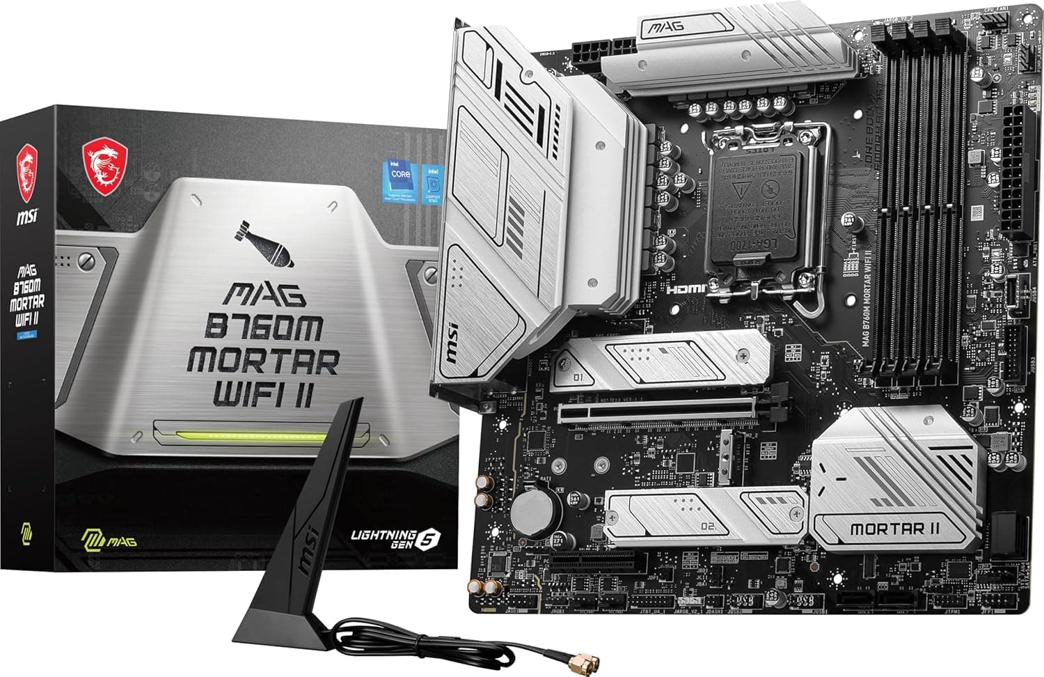 MSI MAG B760M Mortar WiFi II ゲーミングマザーボード (第12/13/14世代対応)