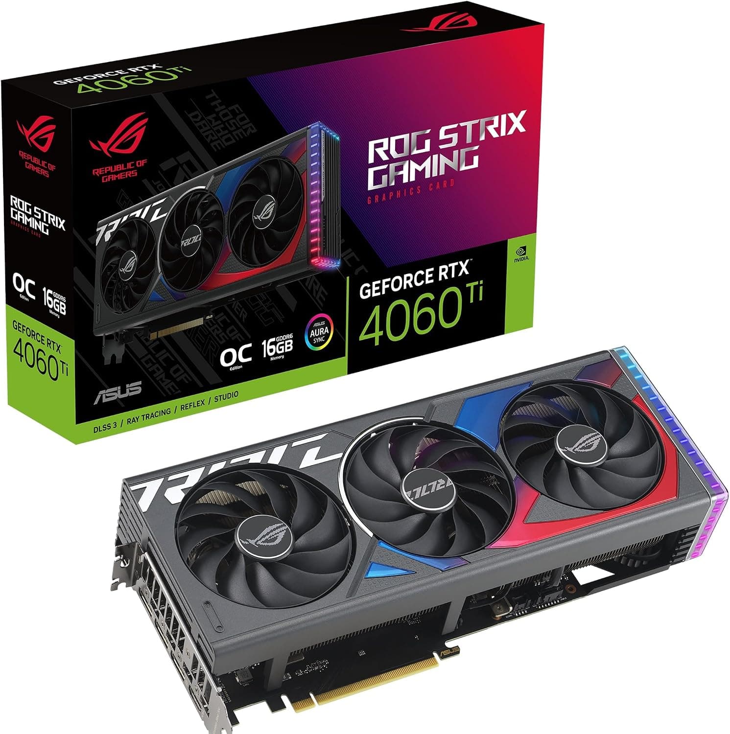 ASUS ROG Strix GeForce RTX 4060 Ti OC Edition 16GB ゲーミンググラフィックスカード (PCIe 4.0)