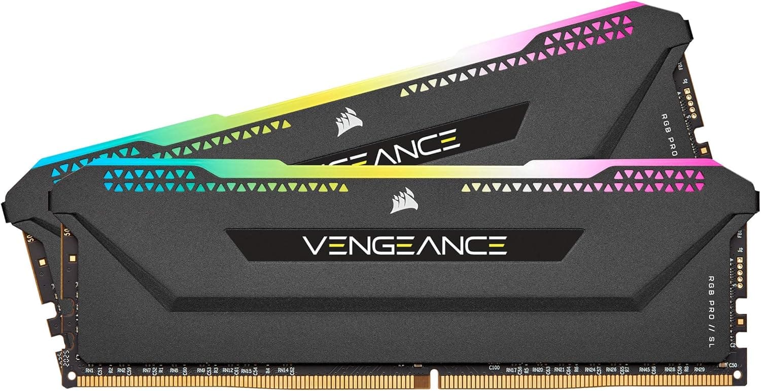 CORSAIR VENGEANCE RGB PRO SL DDR4 メモリ 32GB（16GB×2）最大3600MHz対応 AMD EXPO & Intel XMP対応 CL18 デスクトップPC用ブラック CMH32GX4M2Z3600C18