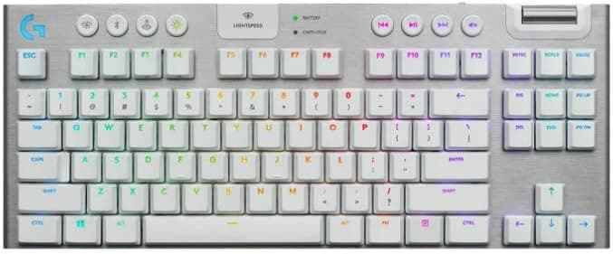 Logitech G915 TKL White Tactile Tenkeyless Lightspeed Wireless RGB Mechanical Gaming Keyboard