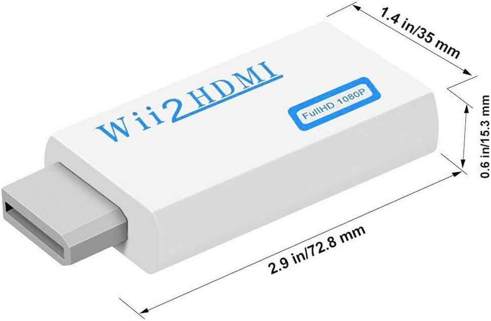 TIZOPO Wii - HDMI変換アダプター フルHDデバイス用 Wii - HDMI 1080P 出力ビデオコンバーター&3.5mmジャックオーディオ出力 Wii U HDTV 全Wii ディスプレイモード720P NTSC に対応