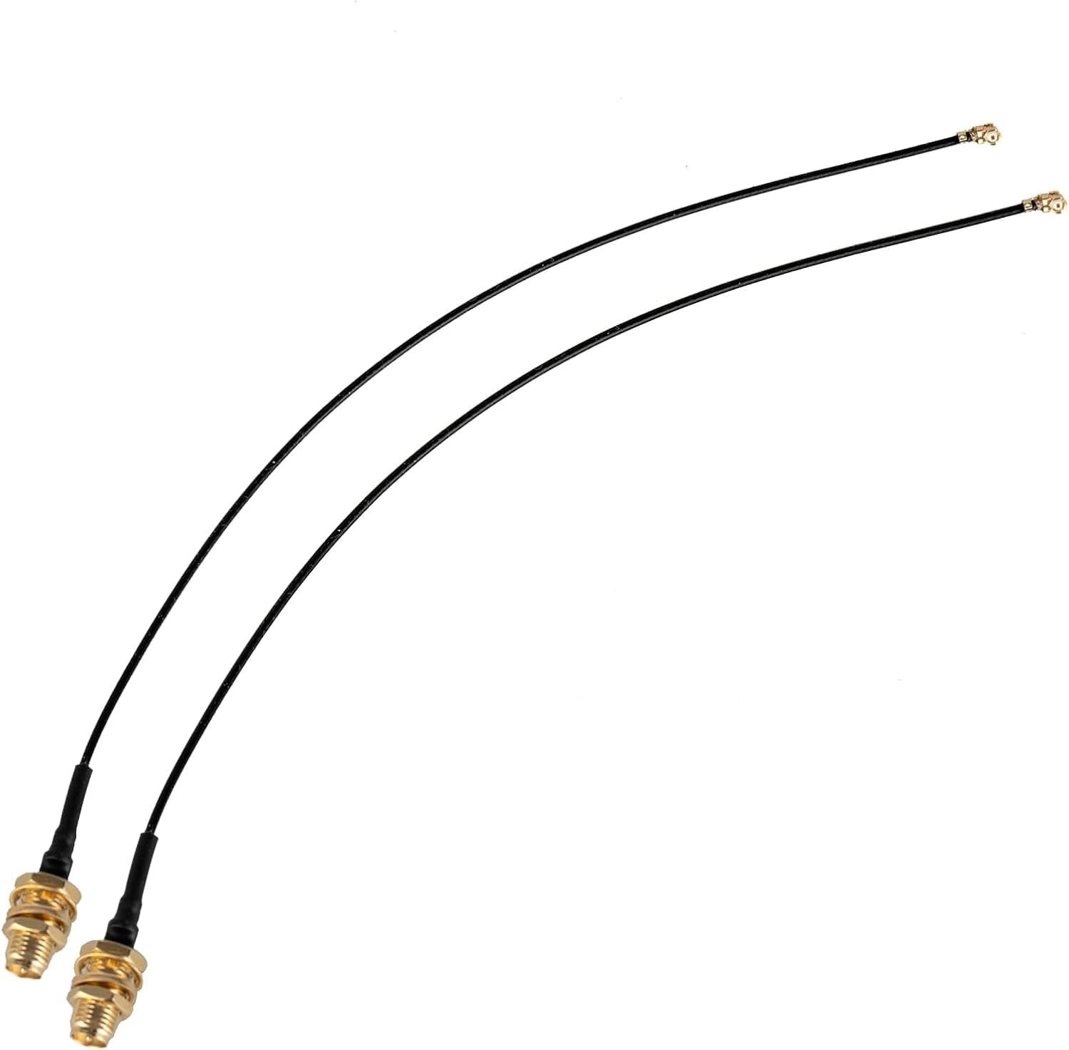 QAREQU IPEX-1 MHF-1 U.FL to RP-SMA メス (ピン) ピグテール延長ケーブル (12インチ 2本パック) Mini PCI-eアダプター Wi-Fi Bluetoothアンテナ用