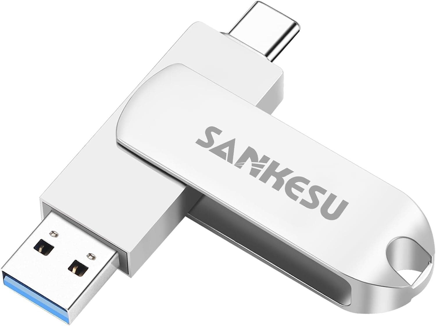 SANKESU 128GB USBスティック 3.1 USB Cフラッシュドライブ USB-A & Type-C OTGサムスティックデュアルメモリースティック PC