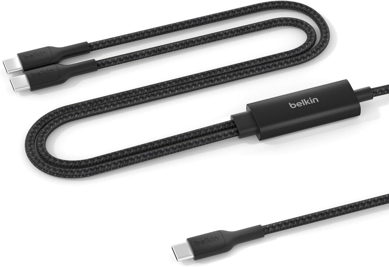 Belkin BoostCharge Pro 編組USB-C to デュアルUSB-Cケーブル最大140Wスマート電力共有対応超高耐久ナイロンブレイデッド 1.5m ブラック CAC004fq1.5MBK