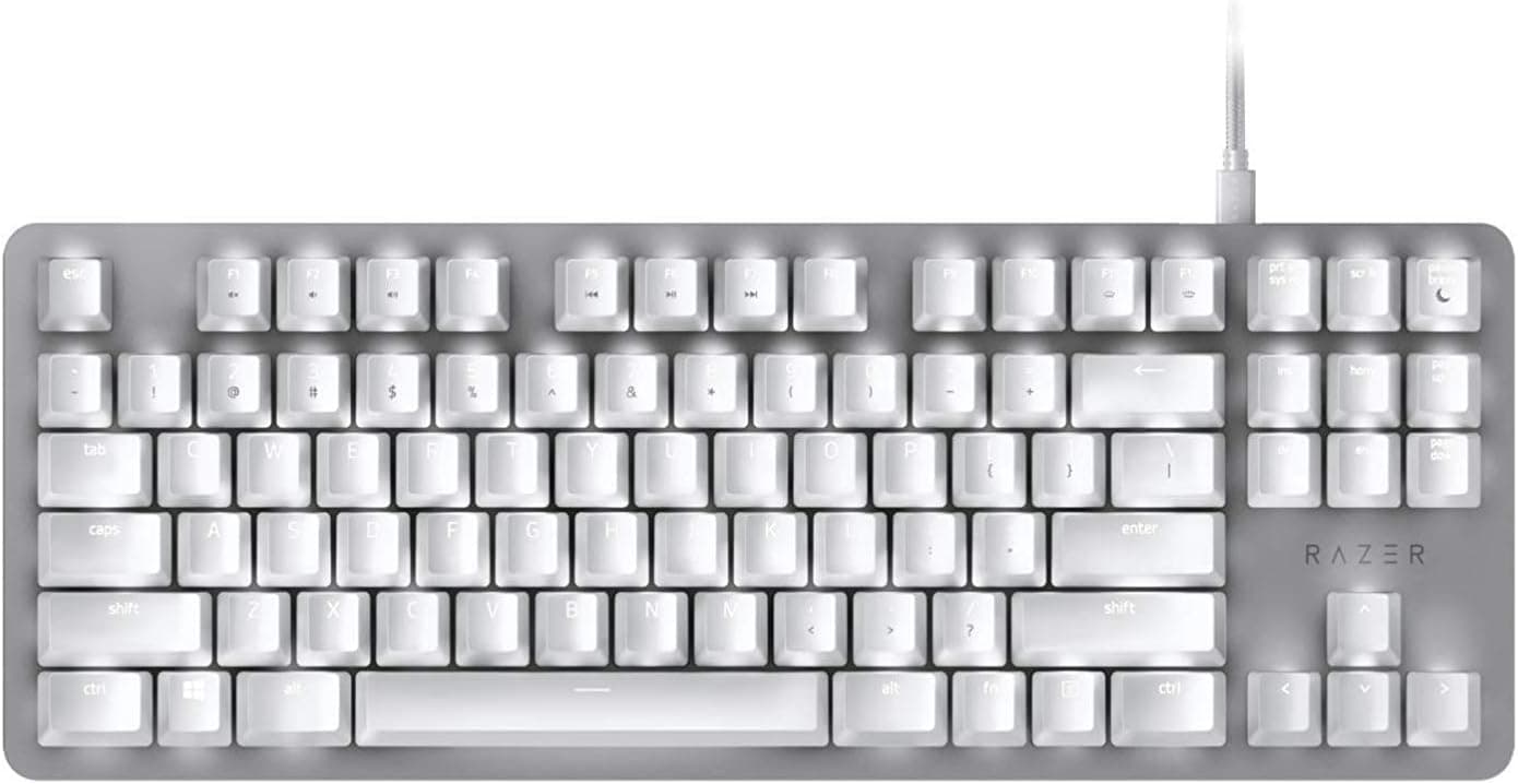 Razer キーボード BlackWidow Lite Mercury White メカニカルキーボード静音オレンジ軸テンキーレス英語US配列 【日本正規代理店保証品】 RZ03-02640700-R3M1