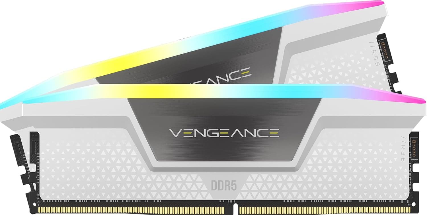 CORSAIR VENGEANCE RGB DDR5 メモリ 32GB(16GB×2)最大6400MHz対応 AMD EXPO & Intel XMP対応 CL36 デスクトップPC用ホワイト CMH32GX5M2B6400Z36W