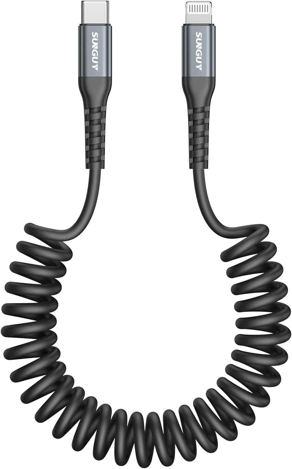 SUNGUY USB-C から Lightning コイル式 ケーブル