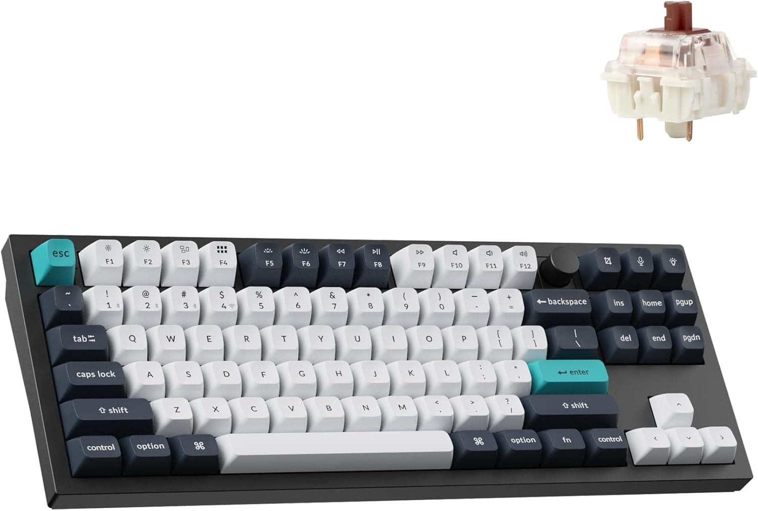 Keychron Q3 Max ワイヤレスカスタムメカニカルキーボードフルアルミニウム 2.4GHz Bluetooth QMK TKL レイアウト RGB ホットスワップ対応 Gateron Brown Switch Mac Windows Linux対応