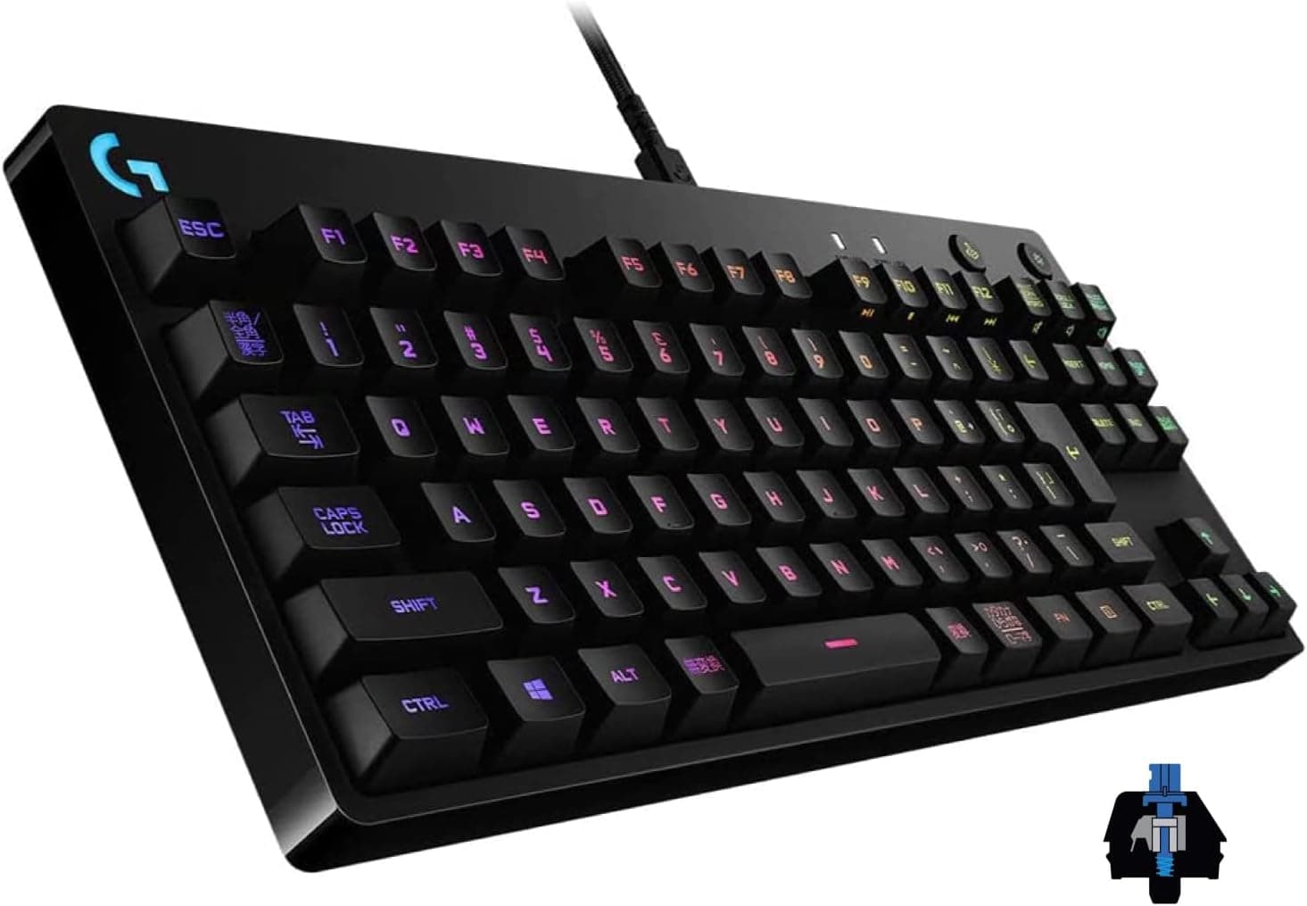 Logicool G(ロジクール G) PRO ゲーミングキーボードテンキーレス GXスイッチクリッキー 有線メカニカルキーボード静音日本語配列 LIGHTSYNC RGB 着脱式ケーブル G-PKB-002CK 国内正規品 ※別売りのGXスイッチの入れ替えはできません