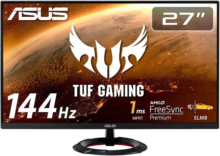 ASUS ゲーミングモニター TUF Gaming VG279Q1R 27インチ フルHD IPS 144Hz 1ms HDMI×2 DP Adaptive-sync ELMB 2W+2Wステレオスピーカー搭載