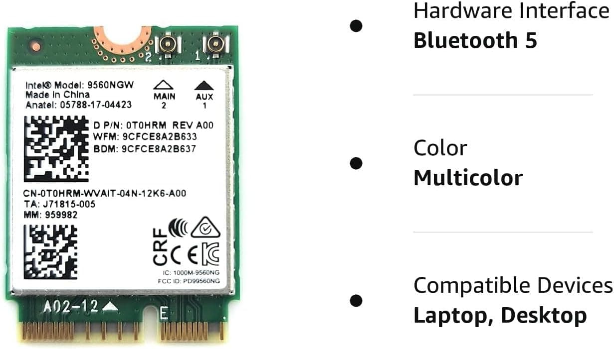 Intel Wireless-AC 9560?M.2 2230?2X2 Ac+BT Vpro (9560.NGWG.NV)