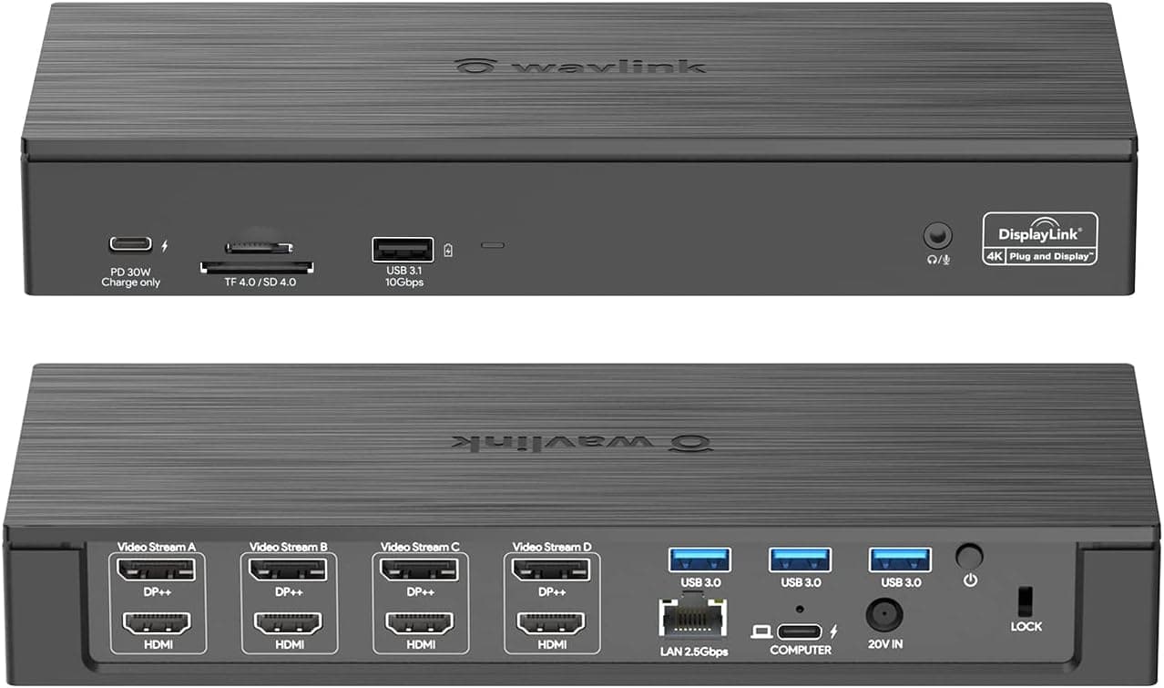 Wavlink USBC デュアル5Kユニバーサルドッキングステーション USB C PCドック(Thunderbolt 3)4xDP