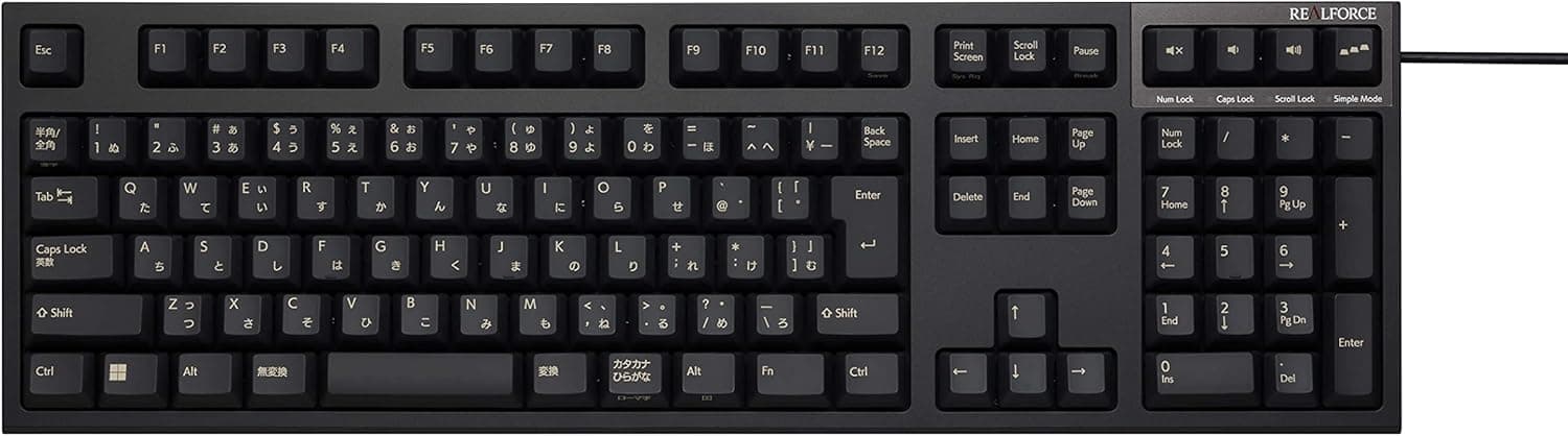 REALFORCE R3S キーボード標準スイッチ有線フル 45g 日本語配列ブラック R3SA31