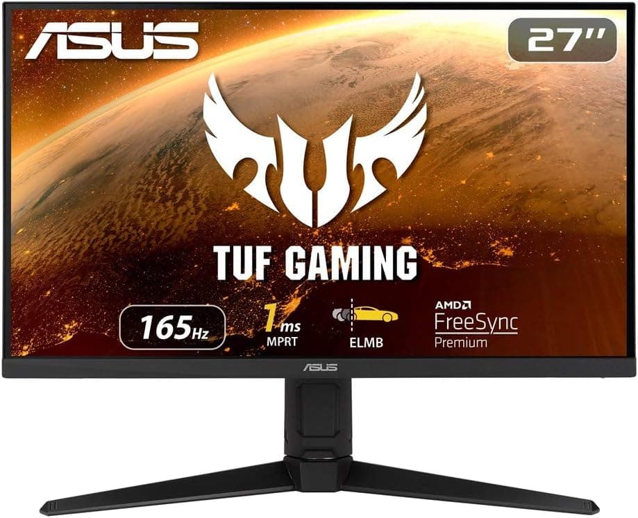 ASUS ゲーミングモニター TUF Gaming VG279QL1A 165Hz 27インチ モニター IPS フルHD 1ms HDMI2.0(x2) DisplayPort1.2 高さ調整 縦横回転