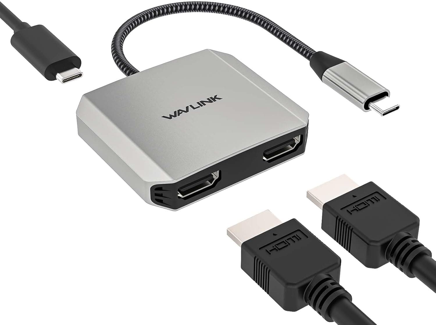 WAVLINK USB C HDMI 変換アダプタ Type C デュアルポートアダプタ2*HDMI アダプタ87W 出力 2x4K@30Hz MacBook Pro 2019
