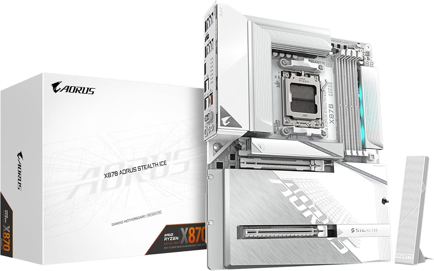 GIGABYTE X870 AORUS STEALTH ICE ATXマザーボード ホワイト X870 A STEALTH ICE MB6786
