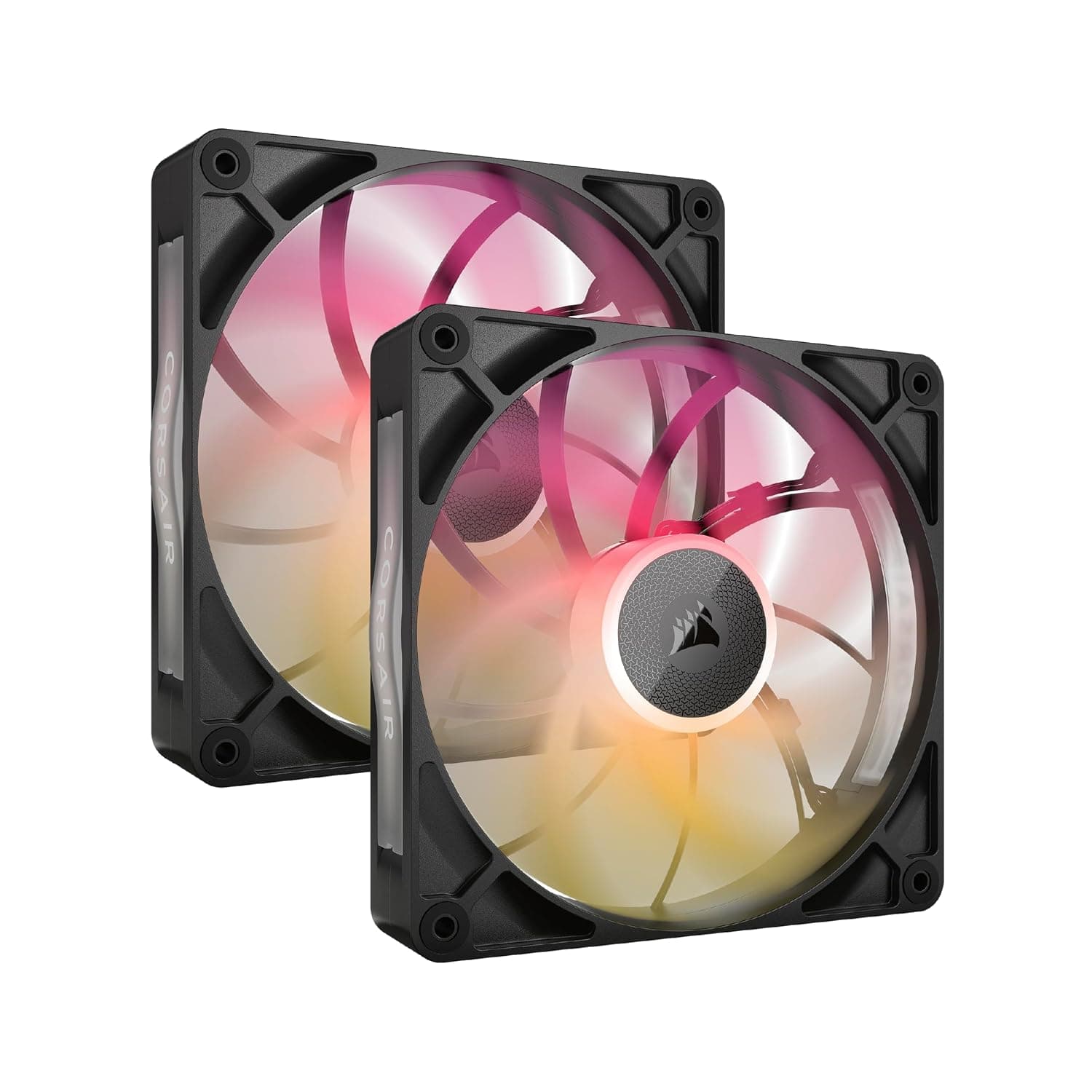CORSAIR iCUE LINK RX140 MAX RGB スターターキット 140mm PWM PCケースファン 30mm厚デュアルパック(iCUE LINKシステムハブ付属) ブラック CO-9051036-WW