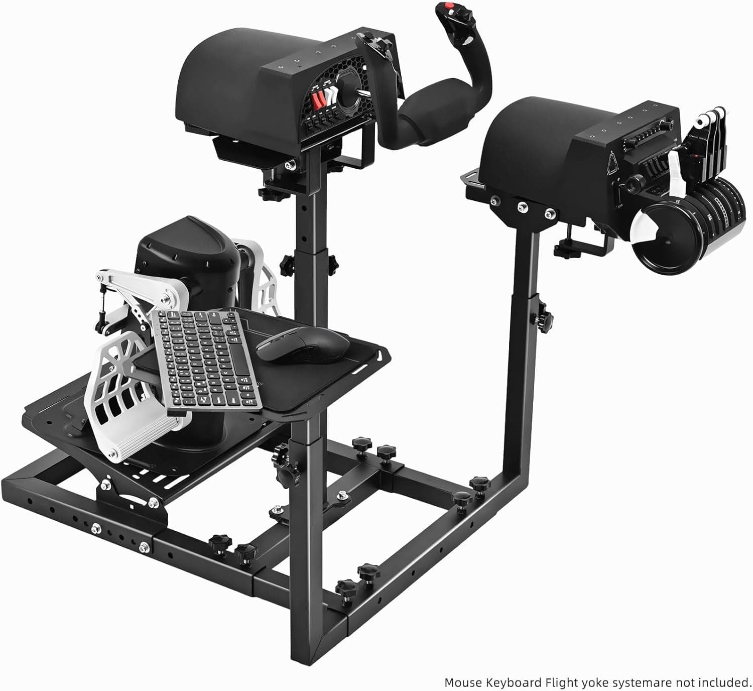 Marada ユニバーサルフライトシムスタンドまたはレーシングシミュレーションコックピット調節可能なフィット Thrustmaster HOTAS Warthog用 Logitech G25 G27 ホイールペダルスロットルジョイスティックは付属しません