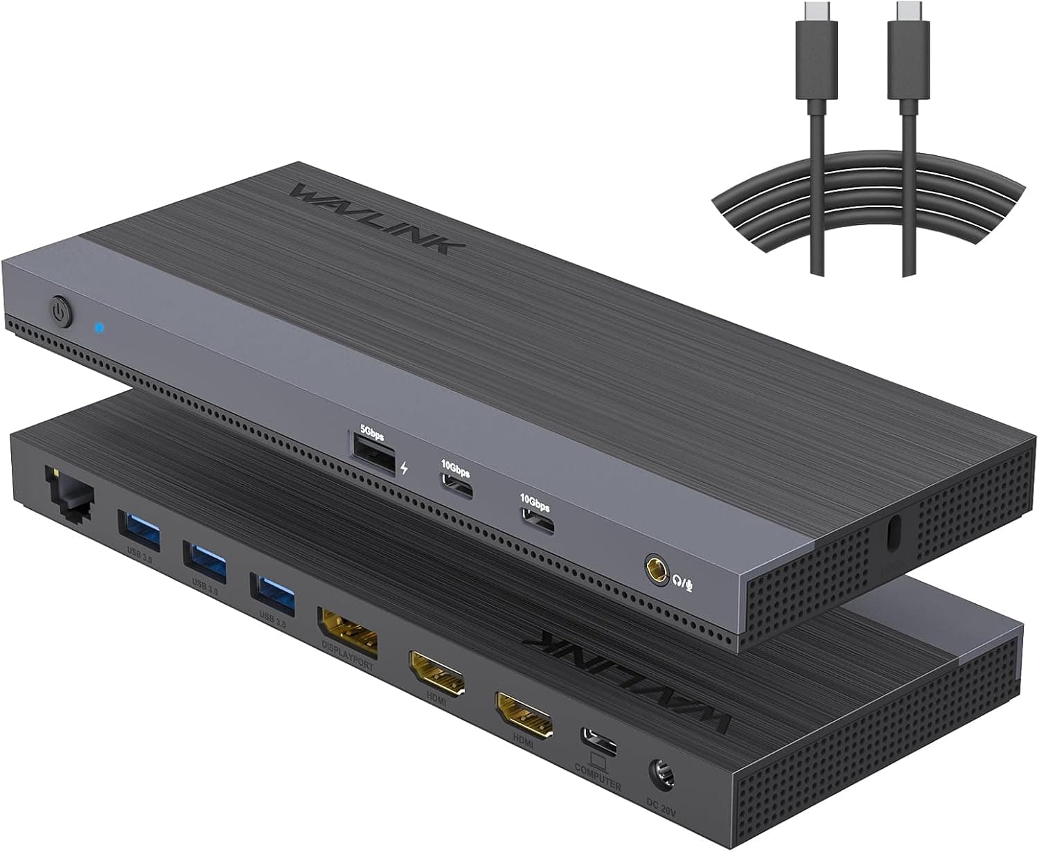 WAVLINK USB Cドッキングステーション デュアルモニター トリプルディスプレイ USB Type C - デュアルHDMIドック