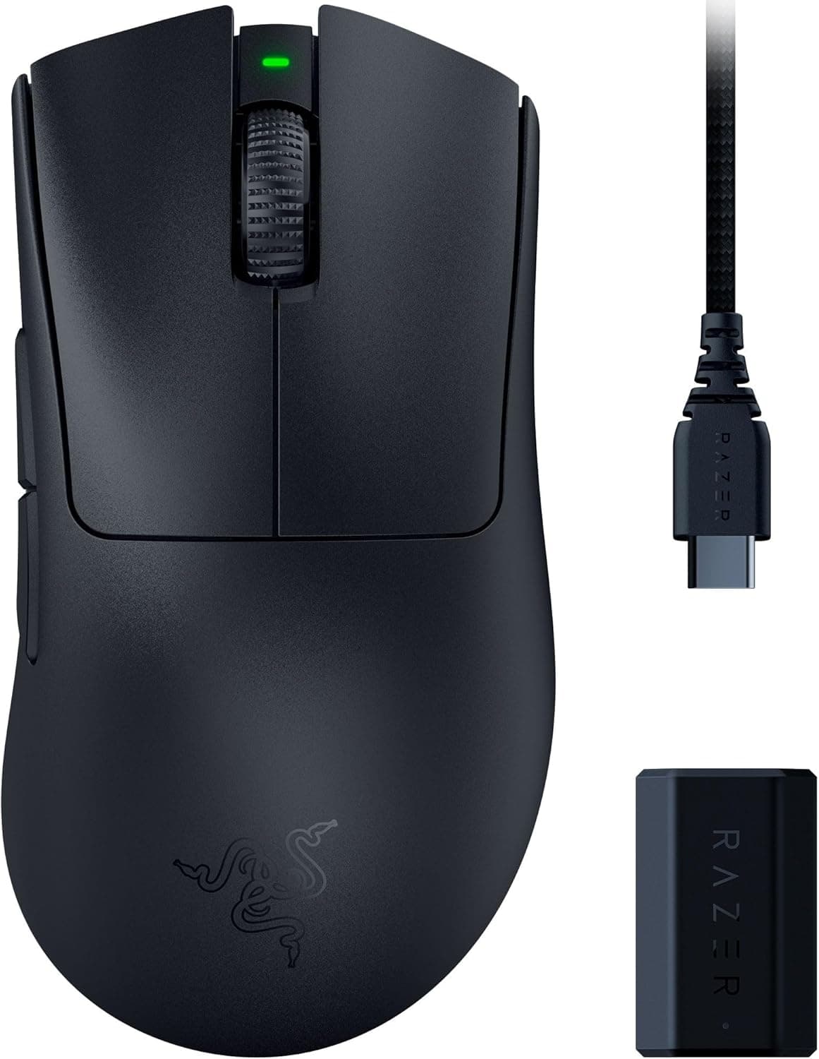 Razer レイザーDeathAdder V3 Pro + HyperPolling Wireless Dongle Bundle ゲーミングマウスワイヤレス無線 63g ポーリングレート8000対応エルゴノミック Focus Pro 30K オプティカルセンサー デスアーダーブイスリープロハイパーポーリングワ