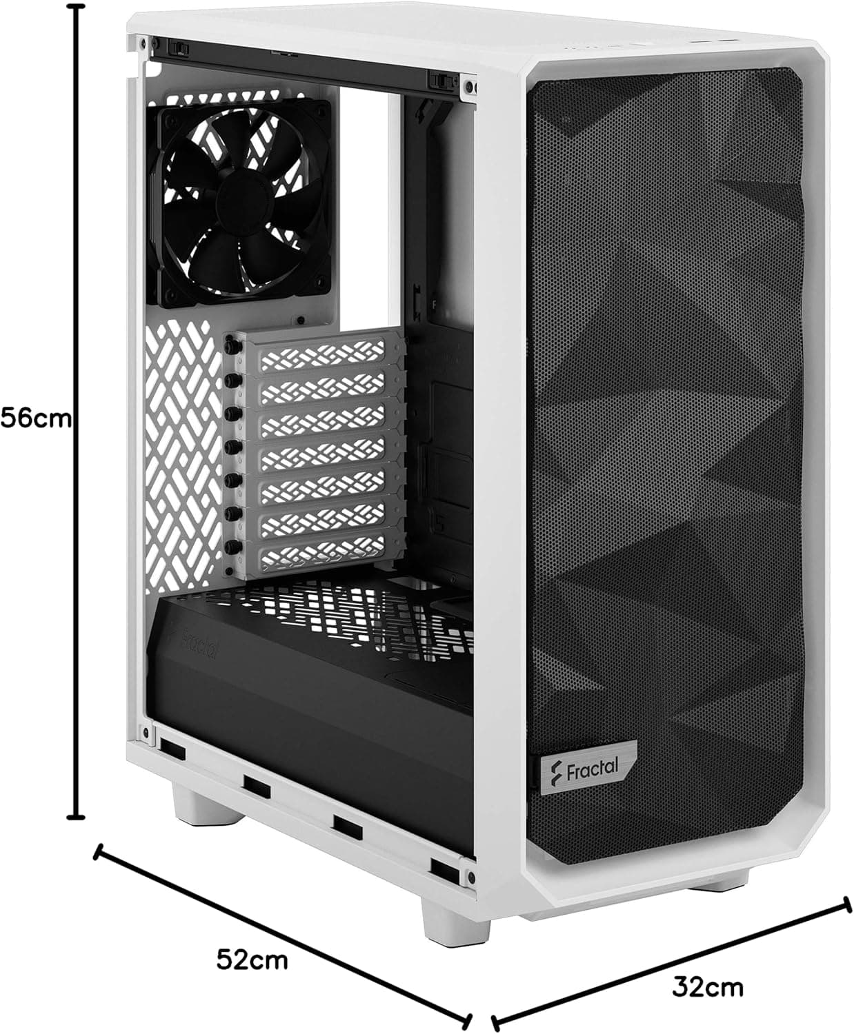 Fractal Design Meshify 2 コンパクトホワイト ATX ケース高風量強化ガラス柔軟なレイアウトミッドタワー オープンインテリア
