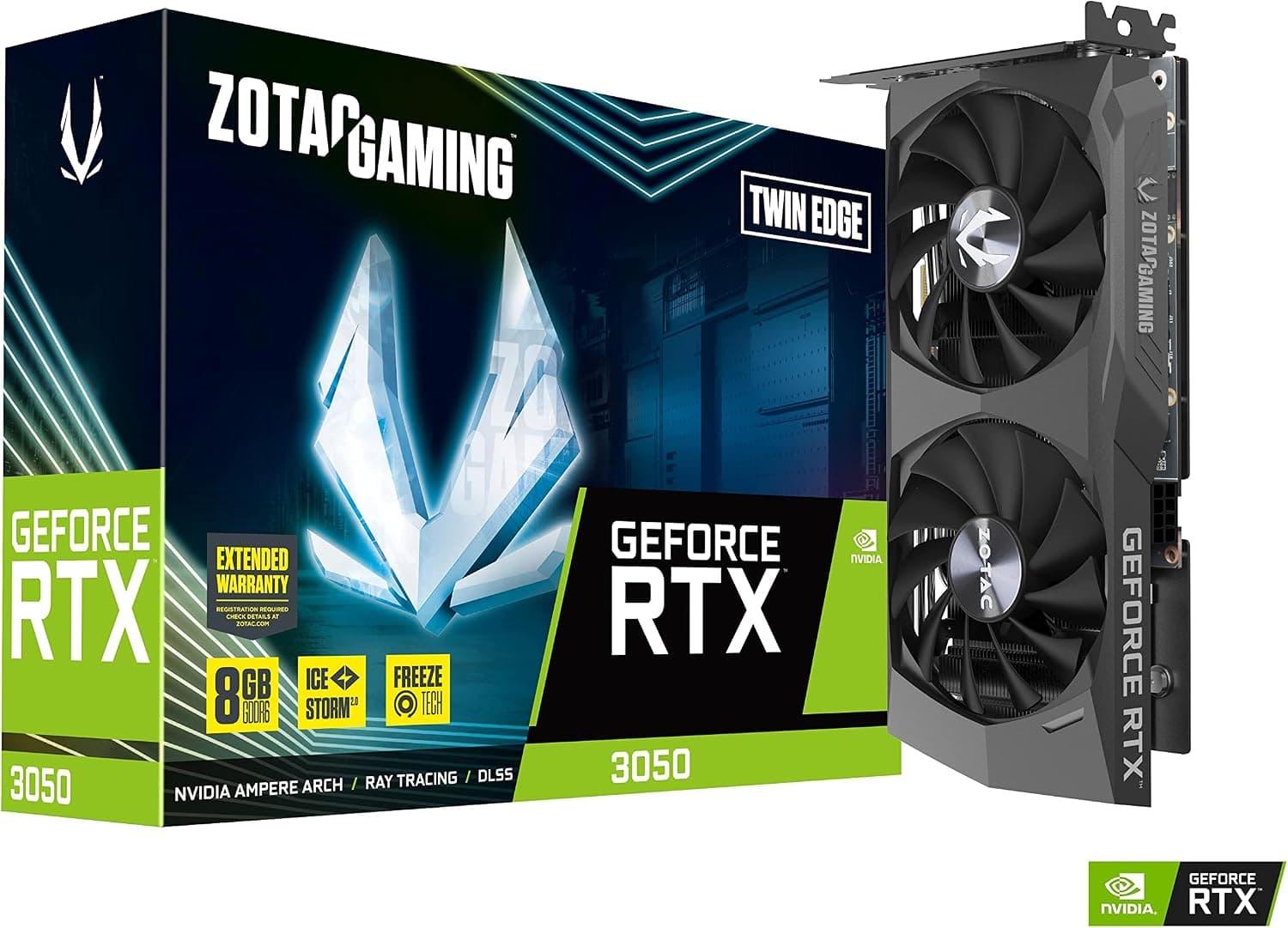 Zotac Gaming GeForce RTX 3050 8GB GDDR6 ツインエッジグラフィックスカードブラック pci_e_x4