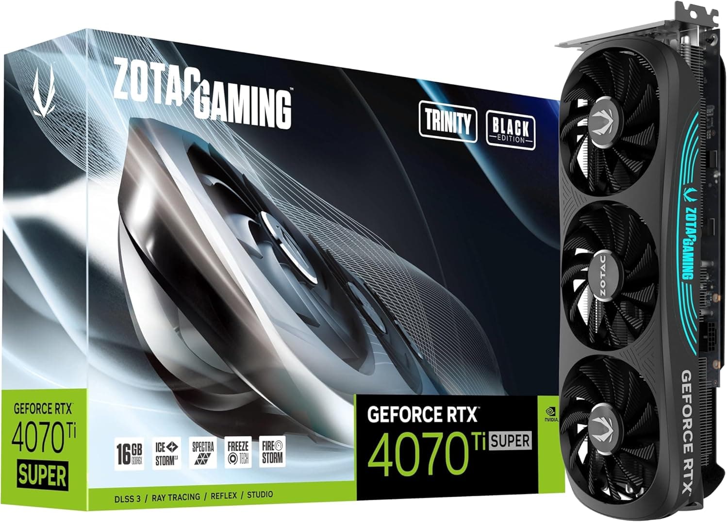 ZOTAC ゲーミング GeForce RTX 4070 Ti スーパートリニティブラックエディション DLSS 3 16GB GDDR6X 256ビット 21Gbps PCIE 4.0 ゲーミンググラフィックスカード