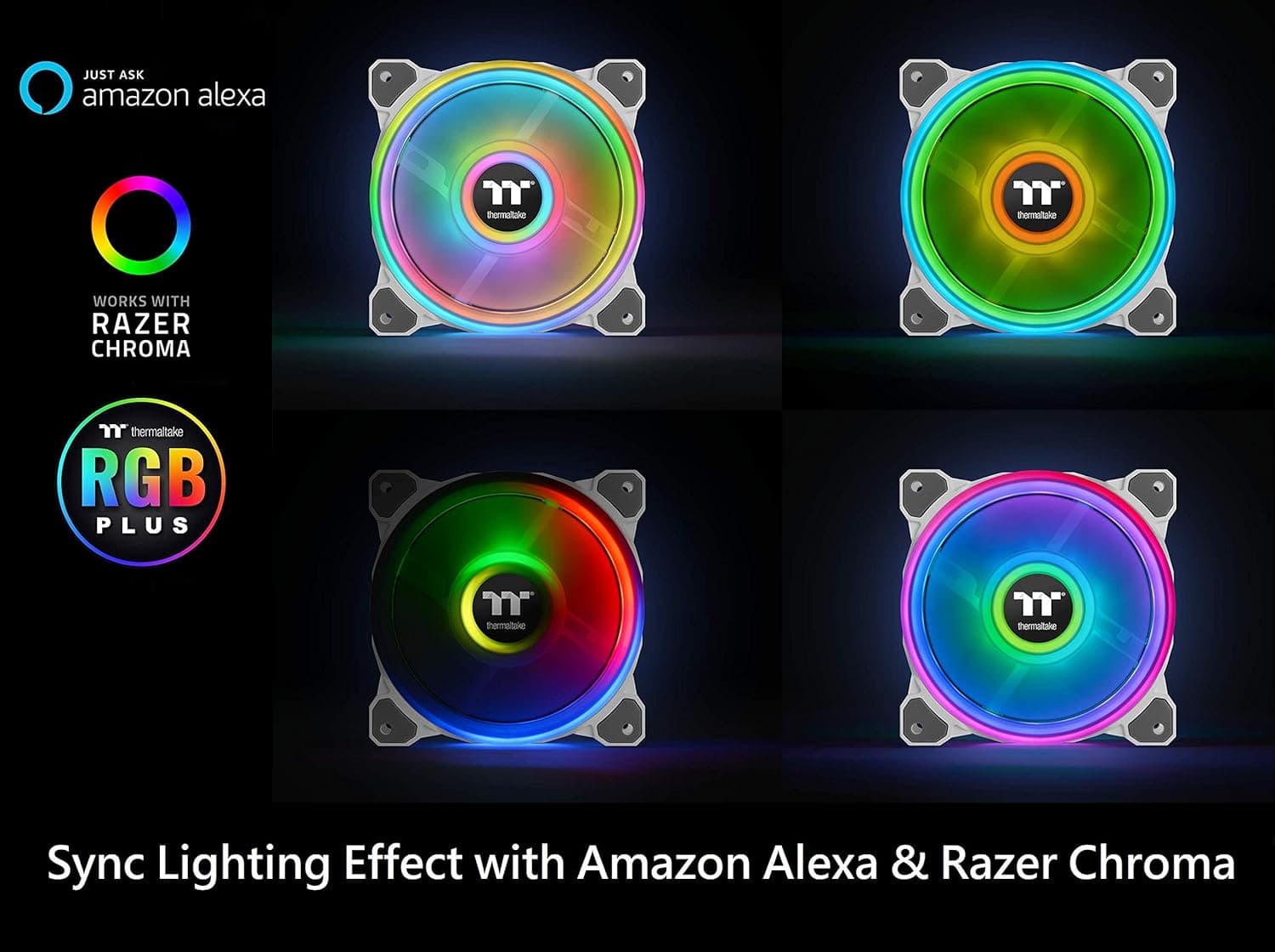 Thermaltake Riing Quad 120mm 16800万RGBカラー(Alexa