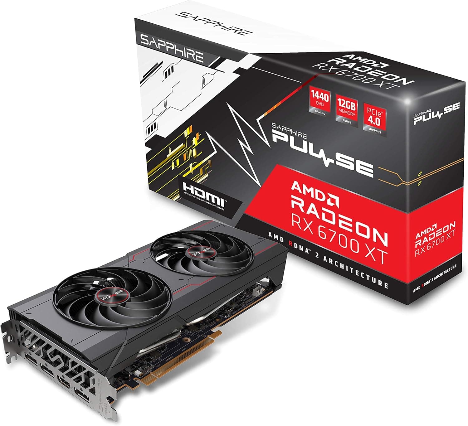 Sapphire 11306-02-20G Pulse AMD Radeon RX 6700 XT ゲーミンググラフィックスカード 12GB GDDR6 AMD RDNA 2付き