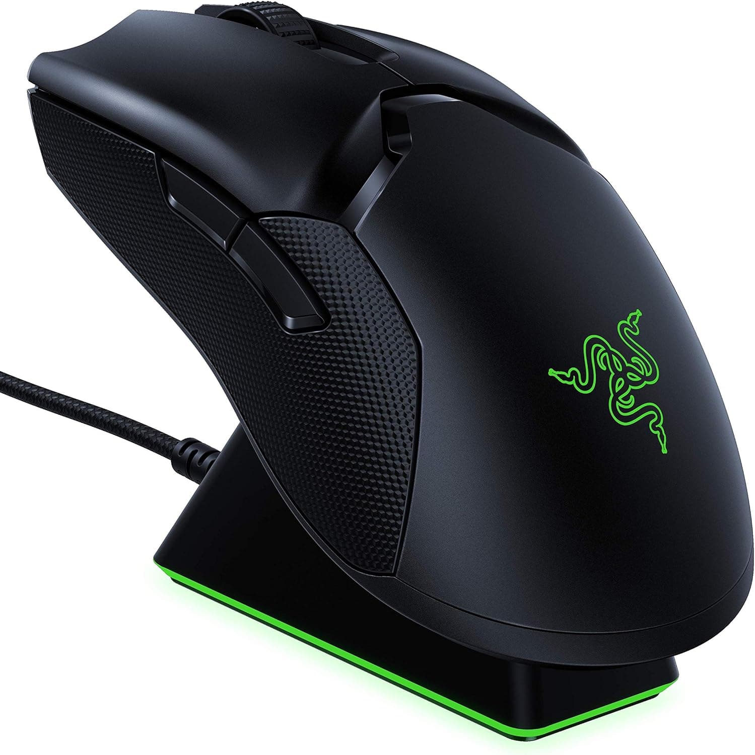 Razer ゲーミングマウス Viper Ultimate 高速無線軽量 74g Focus+センサー 20000DPI 光学スイッチ 8ボタン充電スタンド付 Chroma【日本正規代理店保証品】 RZ01-03050100-R3A1